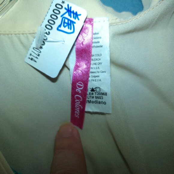 De Colores, Light blue/beige, high-low tank top, with lace front - Picture 7 of 7